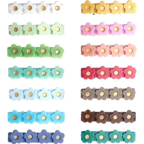 Wholesale 38 colors ins hot sale flower candy color hair clips for girls kids hair accessories decorations