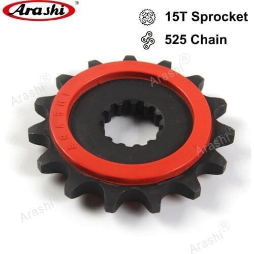 Arashi 15T 525 Rubber Cushioned Steel Front Sprocket For KAWASAKI Z900 / ZR900 / ABS 2017 2018 2019 2020 Z 900 Chain Sprockets