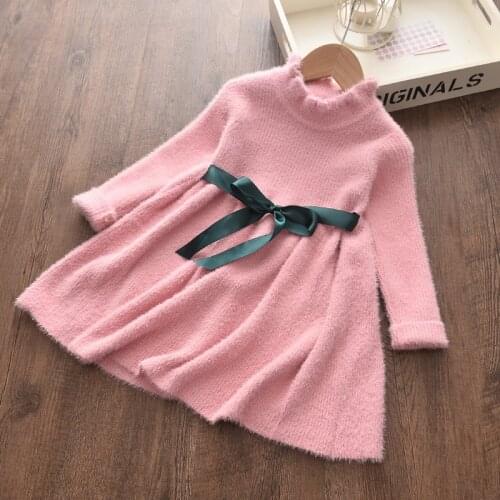 Winter Long Sleeve Girls Tutu Party Dresses Christmas Sweater Dress Autumn Girl Clothes