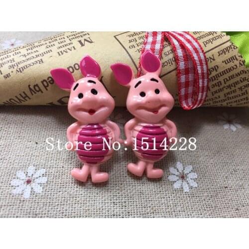 Free shipping!Resin cute pig for Hair Bow Center phone decoration ,DIY18*40mm