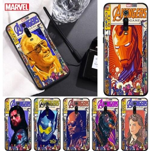 Marvel Avengers Retro poster For Xiaomi Redmi 9T 9I 9AT 9A 9C 9 8A 8 7A 7 6A 6 5A 5 4X PRO Prime Plus Black Soft Phone Case