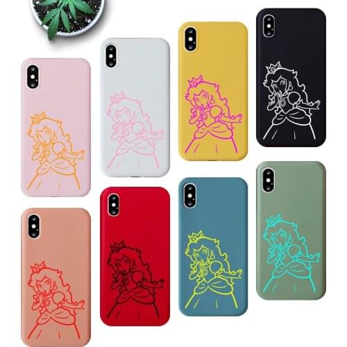 Game Marios Lovely Princess Peach Silicone Phone Case for iPhone 11 11Pro X XS XR Max 7 8 6 6s Plus Cartoon Phone Back Cover