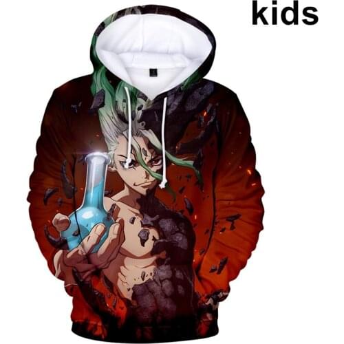 2 To 14 Years Kids Hoodies Dr.STONE 3d Printed Boys Girls Hoodie Sweatshirt Casual Cartoon Jacket Coat Teen Clothes
