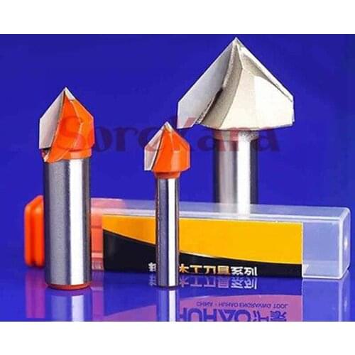 1/4"*1/4" V Shape Wood Router Bits CNC Tools End Mill For MDF Plywood Cork Plastic Acrylic PVC Woodworking