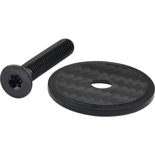 Xingxi Titanium Ti Carbon Fiber Headset Top Cap & Titanium Bolt Srew M6 x 35mm CNC Bicycle Accessories Cycling Parts