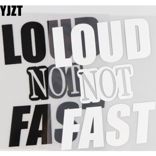 YJZT 12.3CM*15.5CM Loud Not Fast JDM Vinyl Decal Car Sticker Personality Decoration Black/Silver 4A-0101