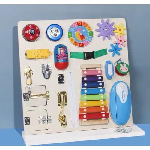 Busy Board for Toddlers,Montessori Toys Learn Preschool Basic Skills for Practice Fine Motor Skills,Educational Learning Toys