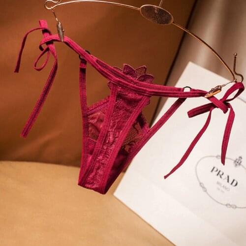 Panties Underwear Woman Lace G-String Sexy Briefs Lingerie Woman Side Tie T-back Female Underwear For Woman Underwear