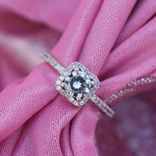 WYJZY Square AAA Zircon Ring Micro Inlay High Quality Zircon Simple Ladies Jewelry Classic Wedding Engagement Ring