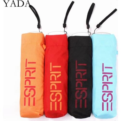 YADA 2020 Simple Words Spirt Pattern 5-Folding Rainy Mini Pocket Umbrella For Women Men Anti-UV Small Parasol Umbrellas YD200291