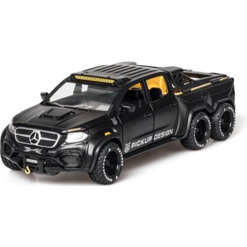 1:28 X-Class 6*6 Wheel Alloy X Pickup Car Model Diecasts & Toy Off-road Vehicles Metal Toy Car Model Simulation Childrens Gift