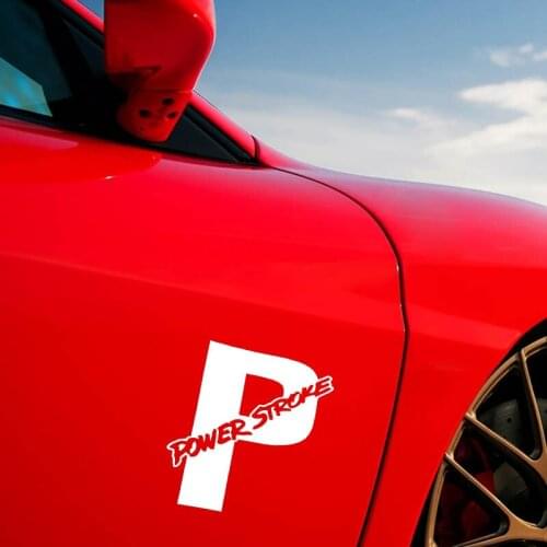 11.8CM*12.7CM POWERSTROKE Turbo P Vinyl Decal Turbo Diesel Truck Car Sticker Black Silver C10-00926