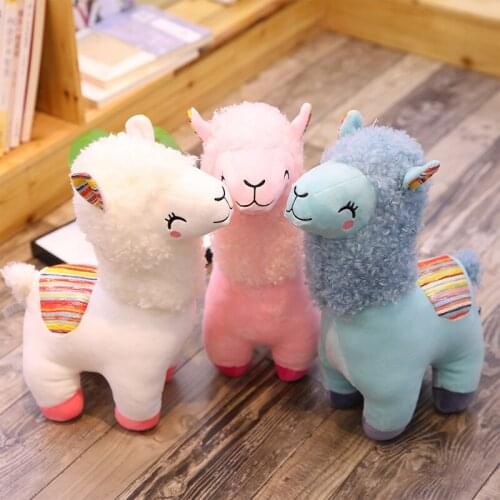 25cm Llama Four Colors Simulation Lovely Alpaca Sheep Stuffed Cotton Pillow Cushion Soft Doll Plush Doll Gift