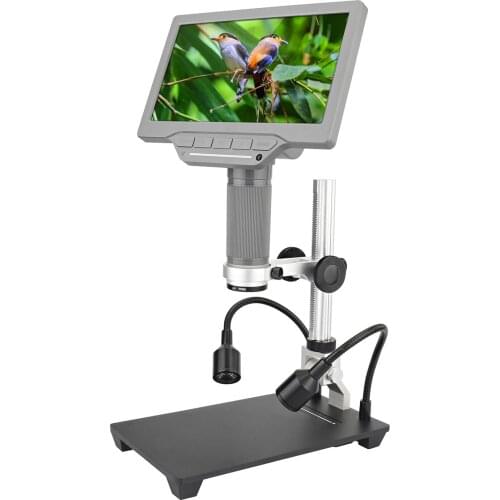 7n LCD Video Microscope with 32GB TF Card 1200X Microscope and Telescope 1080P with IR Remote Adjustable Metal Stand&LED Light