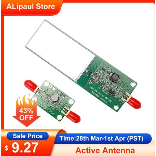 2Pcs Mini-Whip 10KHz-30MHz Medium and Shortwave RTL‑SDR Active Antenna System Radio Receiver Electronic Component Active Antenna