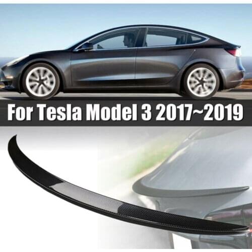 Car Styling Auto Carbon Fiber Tail Wing Rear Spoiler Trunk Wings for Tesla Model 3 (2017 - 2019)