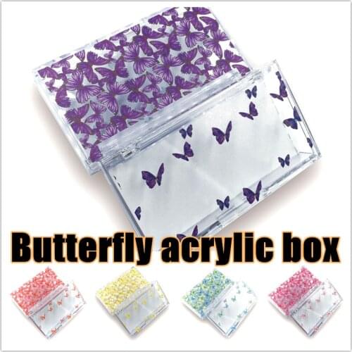 Butterfly acrylic box wholesale eyelash packaging box lash boxes packaging custom own logo for 10mm-25mm mink eyelashes case