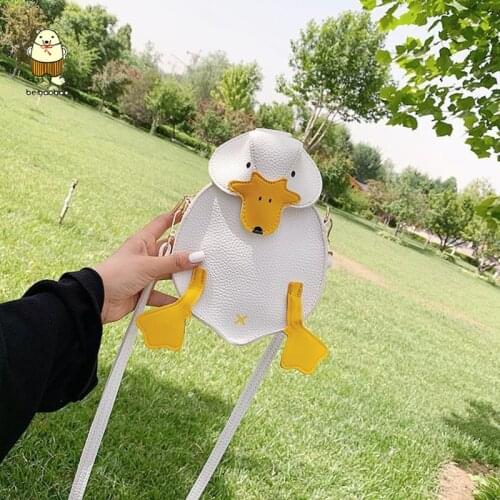 Beibaobao Ladies Shoulder Bag Small Crossbody Bag for Women Bag Cute Cartoon Duck Girls Purses and Handbags Pu Leather Pouch