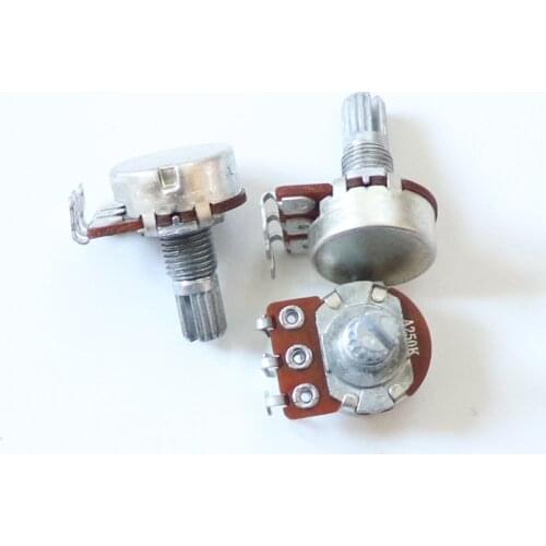 Free Shipping Donlis A250K/B250K/A500K/B500K mini guitar pots 15mm handle guitar control pots Volume Potentiometers Guitar Parts