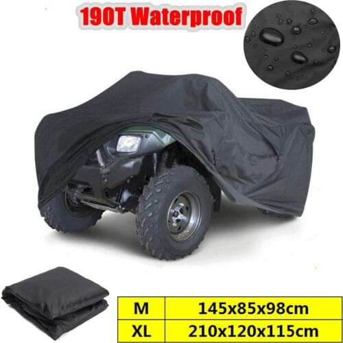 Motorbike Cover Mofaner Black Universal M/XL 190T Waterproof Quad ATV Cover Vehicle Scooter