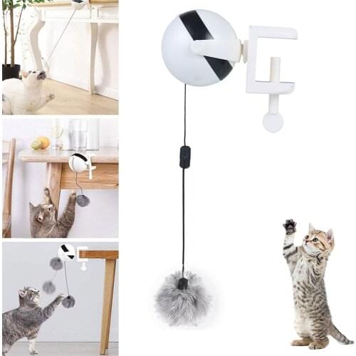 Electric Cat Toy Automatic Lifting Cat Ball Toy Interactive Puzzle Smart Pet Cat Ball Feather Toys Lifting Balls Cat Pet Supply