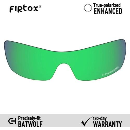 Firtox Anti-Seawater Polarized Lenses Replacement for-Oakley Batwolf OO9101 Sunglasses (Lens Only) - Green Mirror