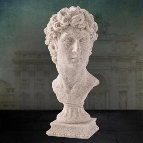Classic David Head Figurine Resin Craft Figure Sandstone Statue Sculpture Home Decor Ornaments Statues for Decoration