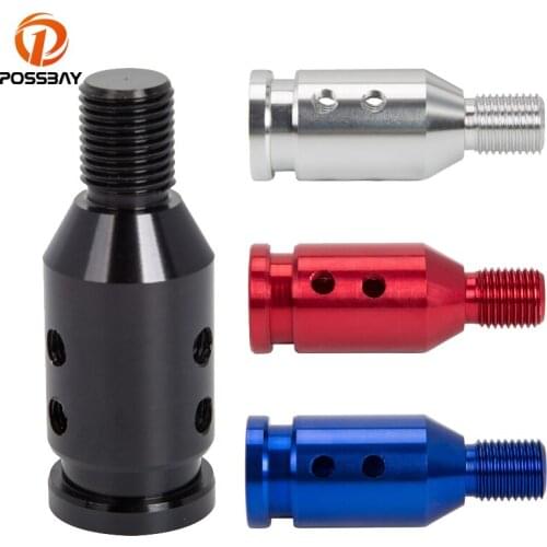 POSSBAY Car Gear Shift Knob Screw Converter Universal Aluminum Manual Transmission Black Red Silver Blue for Honda Ford Dodge