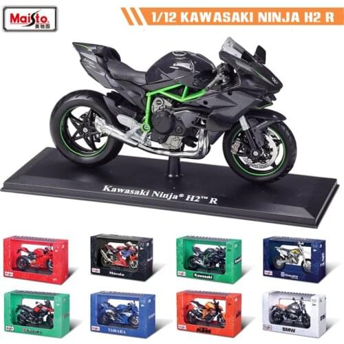 Maisto 1:12 Hot new style With base Kawasaki NINJA H2 R original authorized simulation alloy motorcycle model toy car Collecting