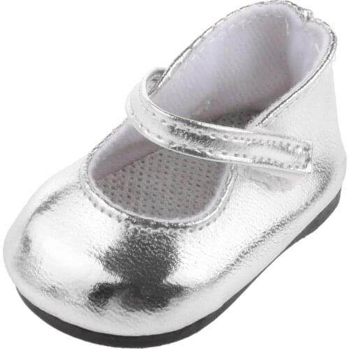 Handmade Fashion Silver Shoes for 18 inch Girl Doll Party Accs