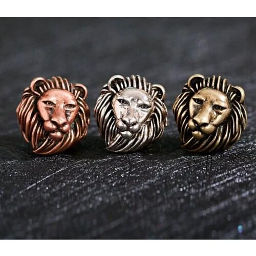 Fashion Antique Dog&Lion Copper Beads Charm Rhinoceros Keychain DIY Beads Lanyard Making Jewelry Accessory