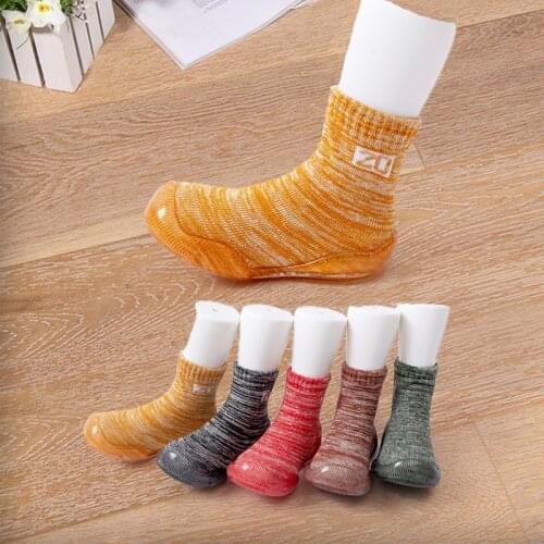 Boys Girls Sock Shoes Non-slip Floor Socks Baby Soft Rubber Sole Toddler Shoes Baby Socks Rubber Soles Childrens Socks