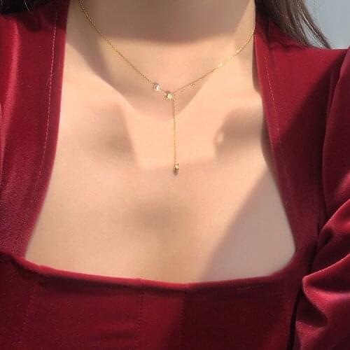 Pearl Tassel Chokers Necklaces For Women Zircon Round Beads Charms Silver Clavicle Chain Lady Trend Elegant Wedding Neck Jewelry