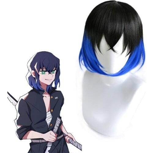 Anime Demon Slayer Kimetsu no Yaiba Hashibira Inosuke Short Wig Cosplay Costume Heat Resistant Synthetic Hair Men Women Wigs