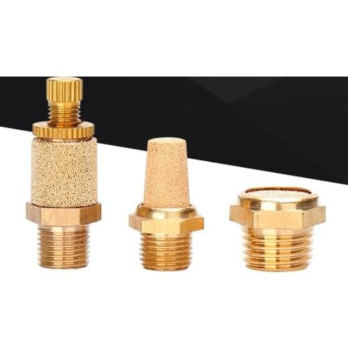 Pneumatic Exhaust Muffler Silencer 1/8 1/4 3/8 1/2 BSP Male Thread For Air Noise Brass Adjustable Long Short BSL M5