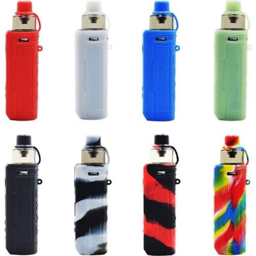 Fall Resistant Silicone Protective Sleeve Voopoo Drag X Leather Texture Silicone Protective Cover For Rubyvape With Lanyard
