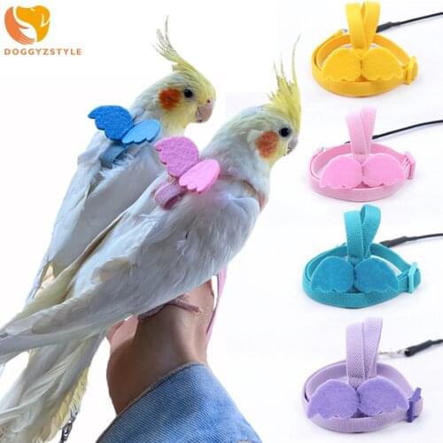 Pet Bird Harness Adjustable Parrot Harness Leash Set Anti-bite Outdoor Training Flying Rope For Budgerigar Lovebird Cockatiel