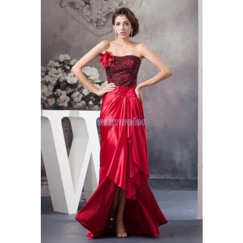 Mermaid free Shipping 2016 New Design Hot Seller Custom Size/color Beading Evening Gown Short Front Long Back Plus Size Dress