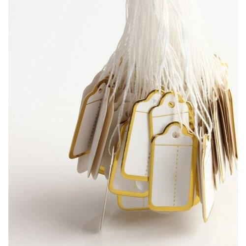 Silver Gold Retail Paper Label Promotion Strung Price Label Jewelry Strung Tag Merchandise Cloth Jewelry Accessories Price Tag