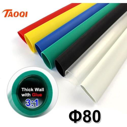 1.22meter/lot Heat Shrink Tube 80mm Adhesive Lined 3:1 ratio Dual Wall Tubing with Glue Waterproof Wrap Wire Cable kit