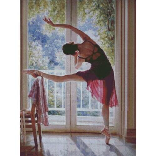 Needlework,embroidery,DIY Cross stitch kits,Ballet girl pattern 14ct white canvas counted Cross-Stitching home decor crafts