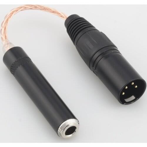 High Quality HC028 8 cores Single Copper 4-Pin XLR Male Balanced to 6.35mm 1/4 Female Audio Adapter Cable