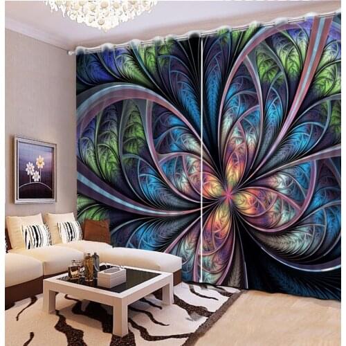 Custom Any Size Home Bedroom Decoration 3D Curtain Color Pattern Curtains For Bedroom Window Curtain Living Room 3D Curtain