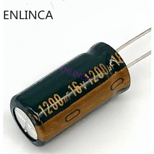10pcs/lot T25 1200uf16V Low ESR/Impedance high frequency aluminum electrolytic capacitor size 10*20 16V 1200uf 20