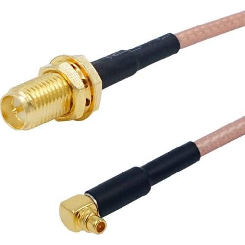 10pcs RP-SMA Female To MMCX Male Right Angle RG316 12" 30CM RF Pigtail Jumper Cable