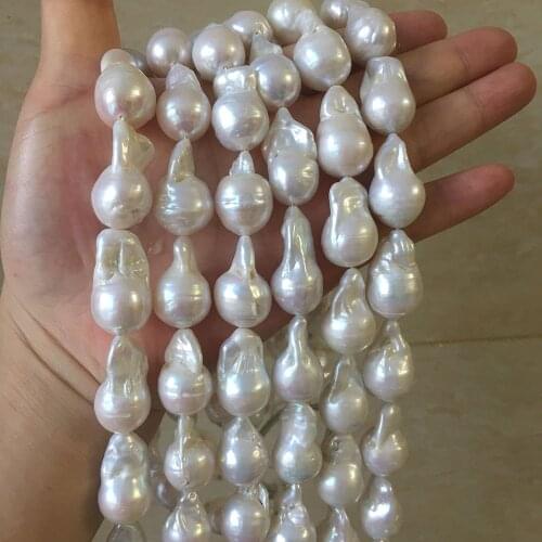 16 inch,width 13-18 mm baroque pearl beads in strand,100% Nature freshwater loose pearl with big baroque shape, AA have flaw