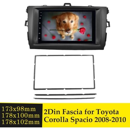 2 Din Fascia for Toyota Corolla Spacio 2008-2010 Double Din Car Radio DVD Stereo CD Panel Dash Kit Trim Fascia Face Plate Frame