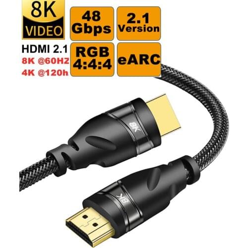 2020 Best 8K 48Gbps 2.1 HDMI Cables 4K HDMI 2.1 Cable eARC Cabo HDMI 2.1 UHD Dynamic HDR HDMI 2.1 Cable for 8K Samsung QLED TV