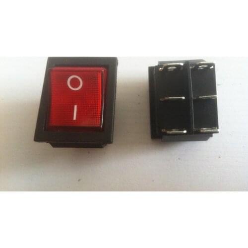 50pcs DPDT Red Indicator Light 6 Pin Rocker Switch