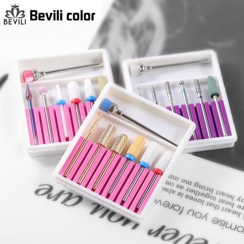 7pcs/Set Diamond Nail Drill Bit Rotary Electric Milling Cutters For Pedicure Manicure Files Cuticle Burr Nail Pedicure Tools